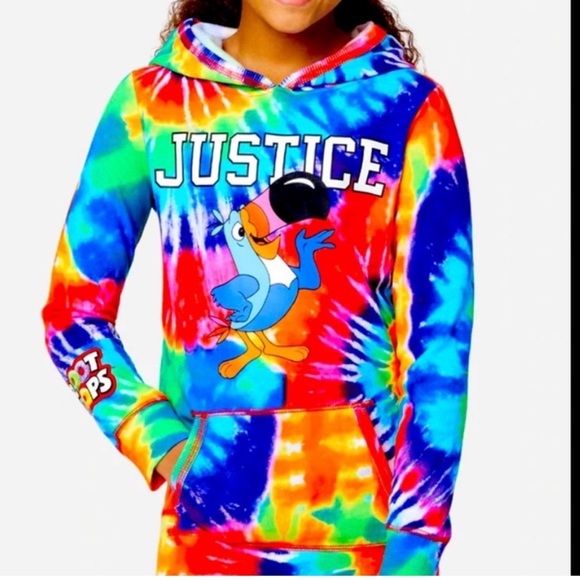 Justice | Shirts & Tops | Justice Froot Loops Toucan Tie Dye Hoodie ...
